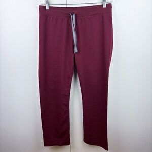 Figs High Waisted Livingston Basic Scrub Pants Burgundy Red Maroon Medium Nurse